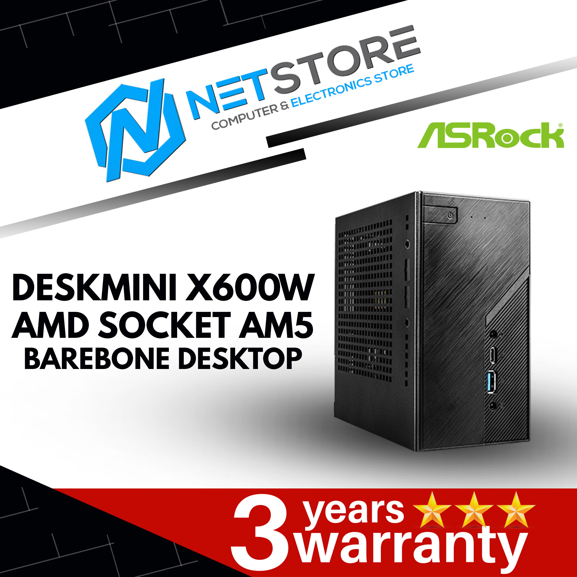 ASROCK DESKMINI X600W AMD SOCKET AM5 BAREBONE DESKTOP - 90BXG4R01-A20IA0W