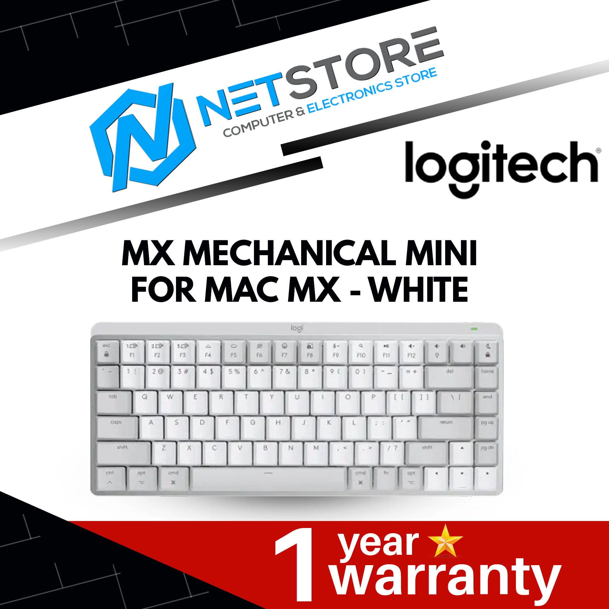 LOGITECH MX MECHANICAL MINI FOR MAC MX WIRELESS KEYBOARD - WHITE - 920-010800