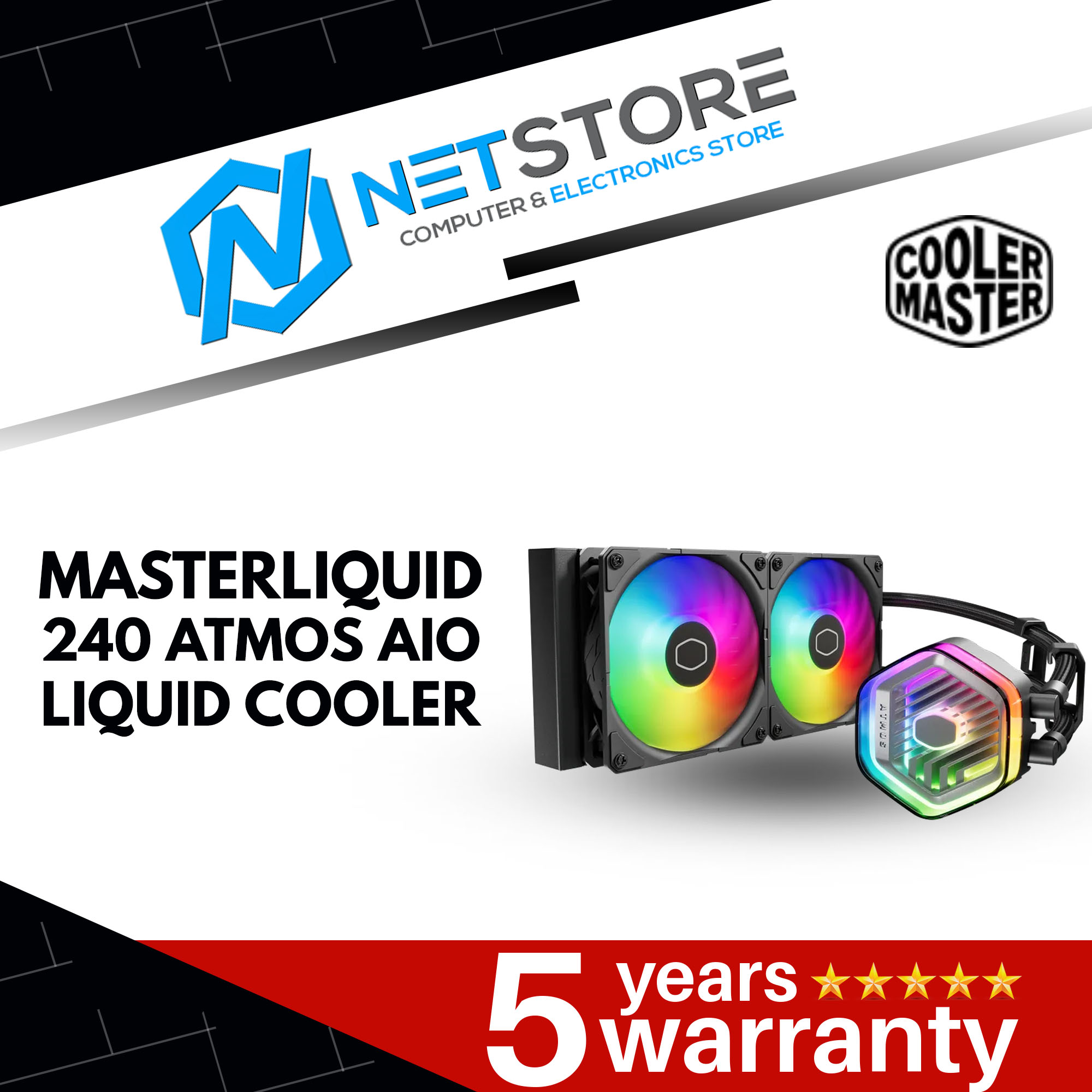 COOLER MASTER MASTERLIQUID 240 ATMOS AIO LIQUID COOLER - MLX-D24M-A25PZ-R1