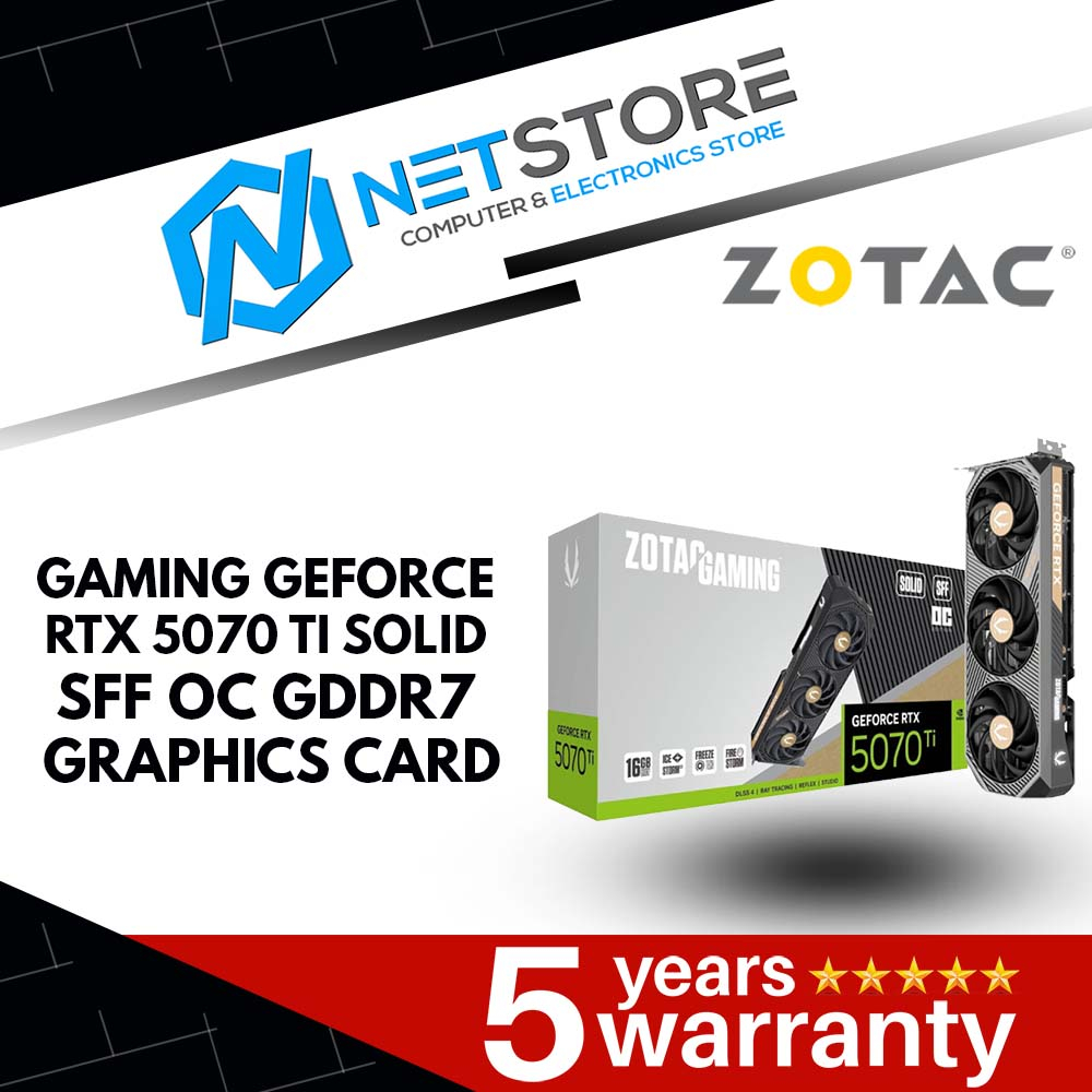ZOTAC GAMING GEFORCE RTX 5070 TI SOLID SFF OC GDDR7 GRAPHICS CARD - ZT-B50710J3-10P