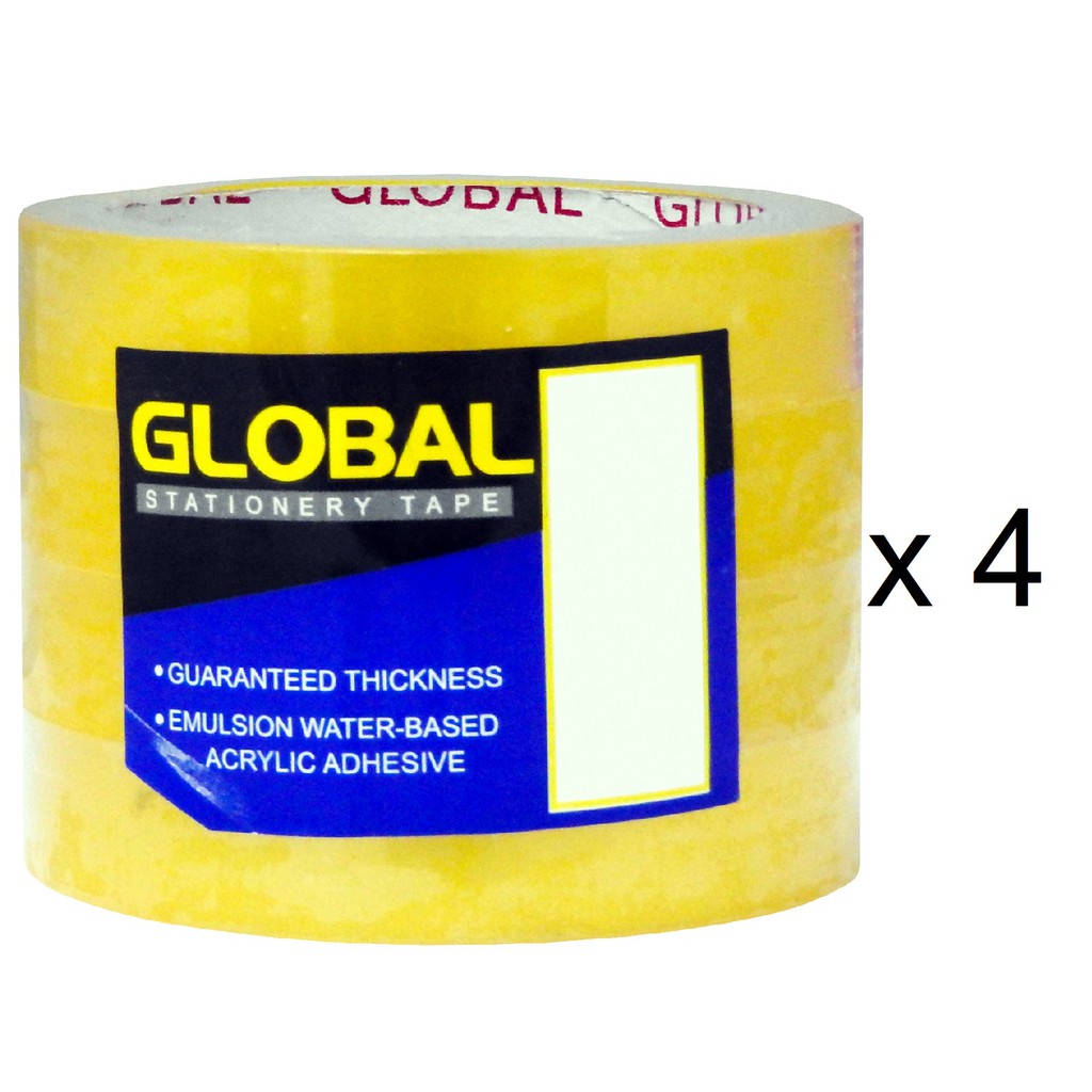 Global Stationery Tape (18mm x 40yrd/4's x 4 Packs) ST1840YY