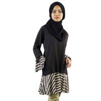 BELANG STRIPE PANEL T-SHIRT MUSLIMAH LABUH (AQEELA MUSLIMAH WEAR)
