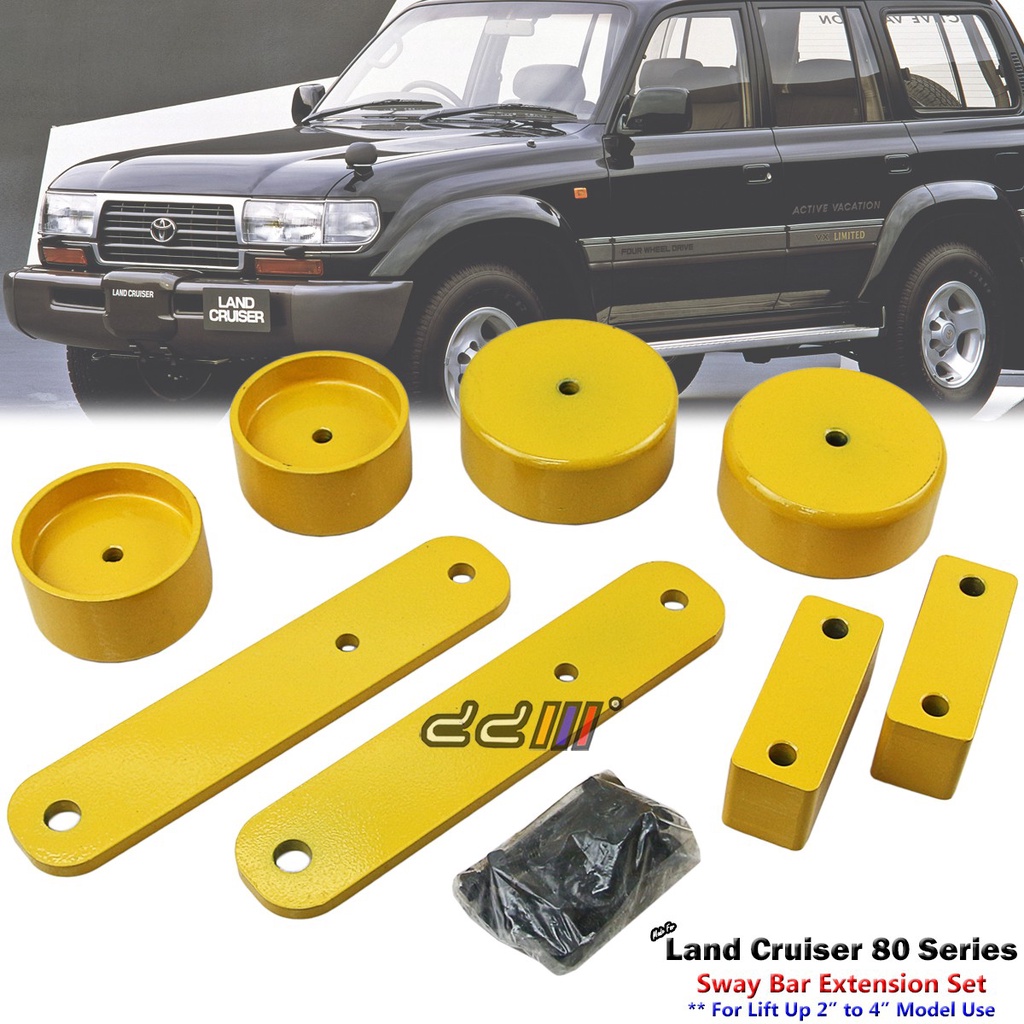 [Local Ready Stock] Lift 2" Front & Rear Sway Bar Link Extension Kits For Toyota Land Cruiser 80 FZJ