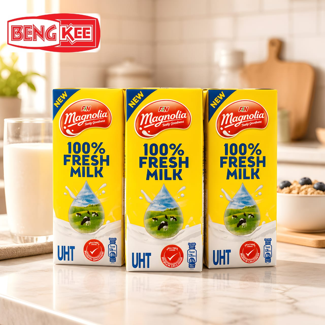 BENG KEE MAGNOLIA 100% FRESH MILK 200ML *6PCS