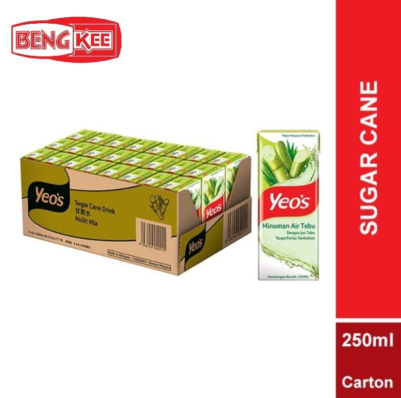 Beng kee  Yeos sugar Cane air Kotak 24pcs x 250ml 甘蔗盒装水