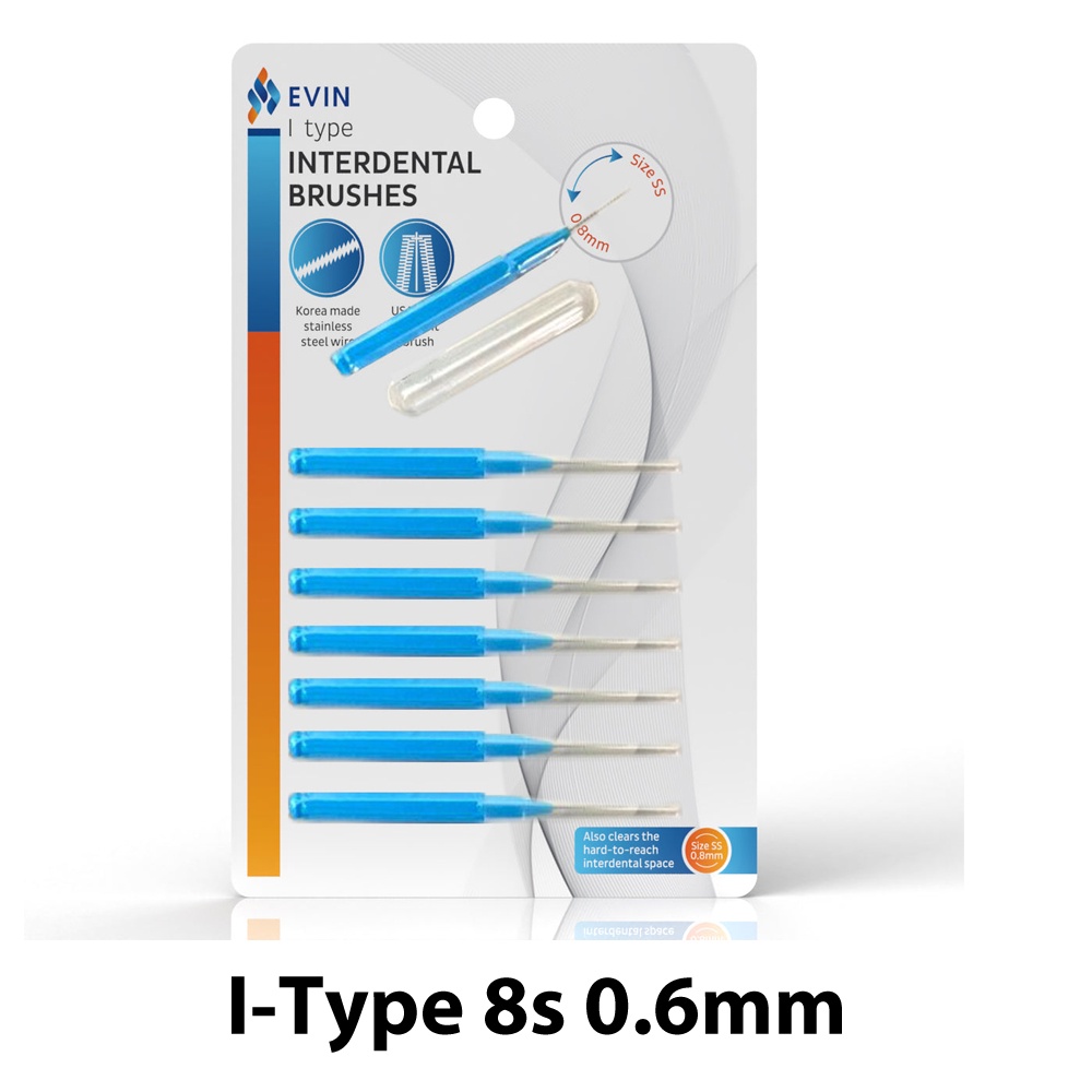EVIN INTERDENTAL BRUSHES L TYPE (0.8mm) /I TYPE (0.6mm)/I TYPE (1.0mm)