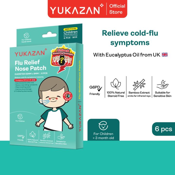 YUKAZAN FLU RELIEF NOSE PATCH KID/ADULT 6's