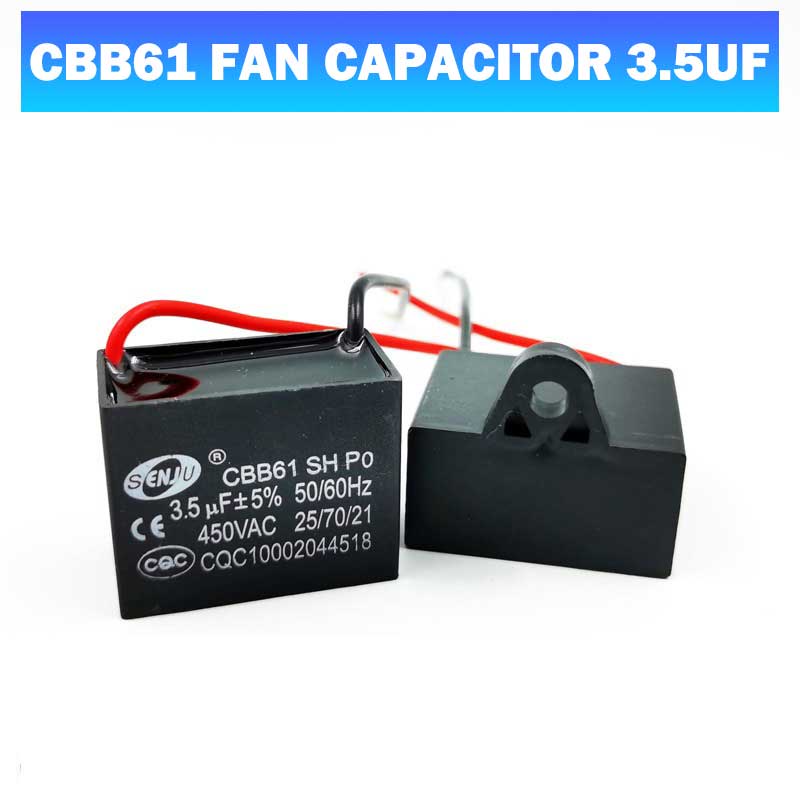 Fan Capasitor kapasitor kipas siling Motor Fan Capacitor CBB61 1/1.2/1.5/1.8/2uf 2.5/3uf 3.5uf 4uf 4
