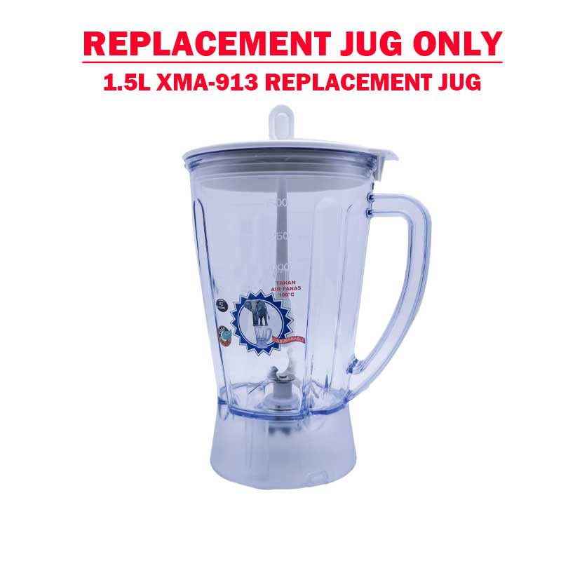 XMA Blender XMA-913 300W 1.5L Plastic Jar + Dry Mill With Safety Lock (Blender Murah)