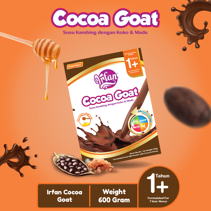 IRFAN COCOA GOAT / SUSU KAMBING KOKO MADU ARABIC GUM / SUSU IRFAN / SUSU FORMULA
