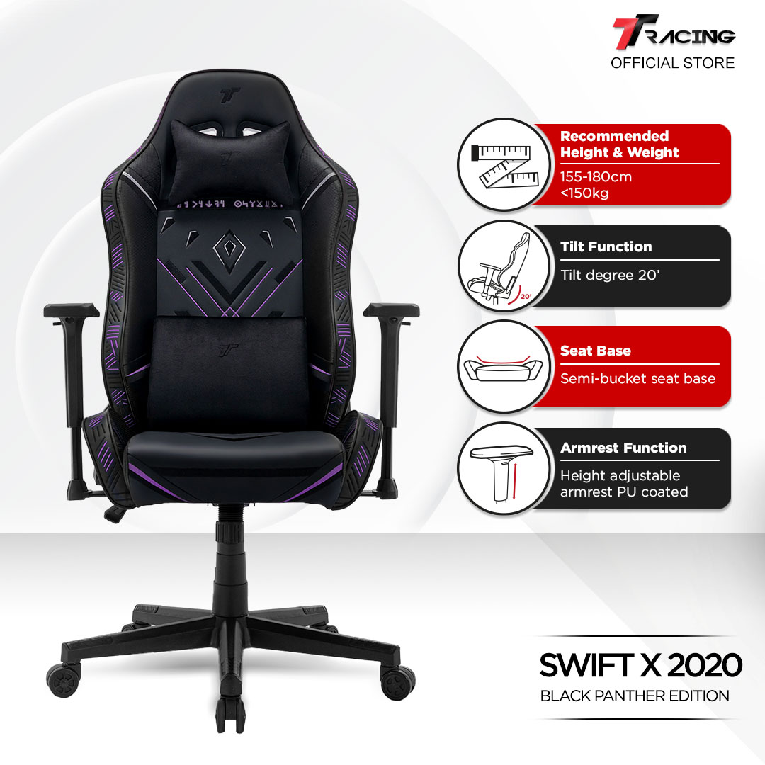 (Official Store) TTRacing Swift X 2020 Gaming Chair - Black Panther Edition