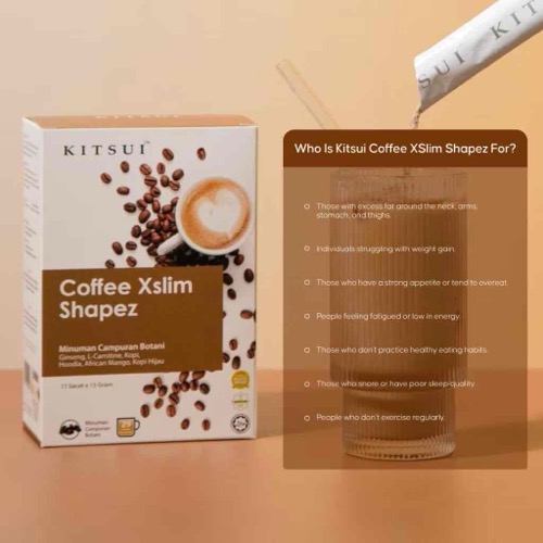 ￼[BUY 3 GET 6] KITSUI Coffee x3 [FREE 2x Whitie Snow 2's + 1x Belloss Fiber 2's] Supplement | Halal