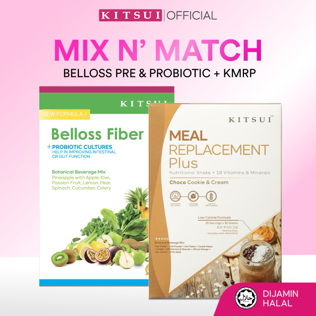 KITSUI COMBO BELLOS FIBER PREBIOTIC +KMRP /HEALTHY AND BEAUTY /HEALTHY TUMMY /ORIGINAL