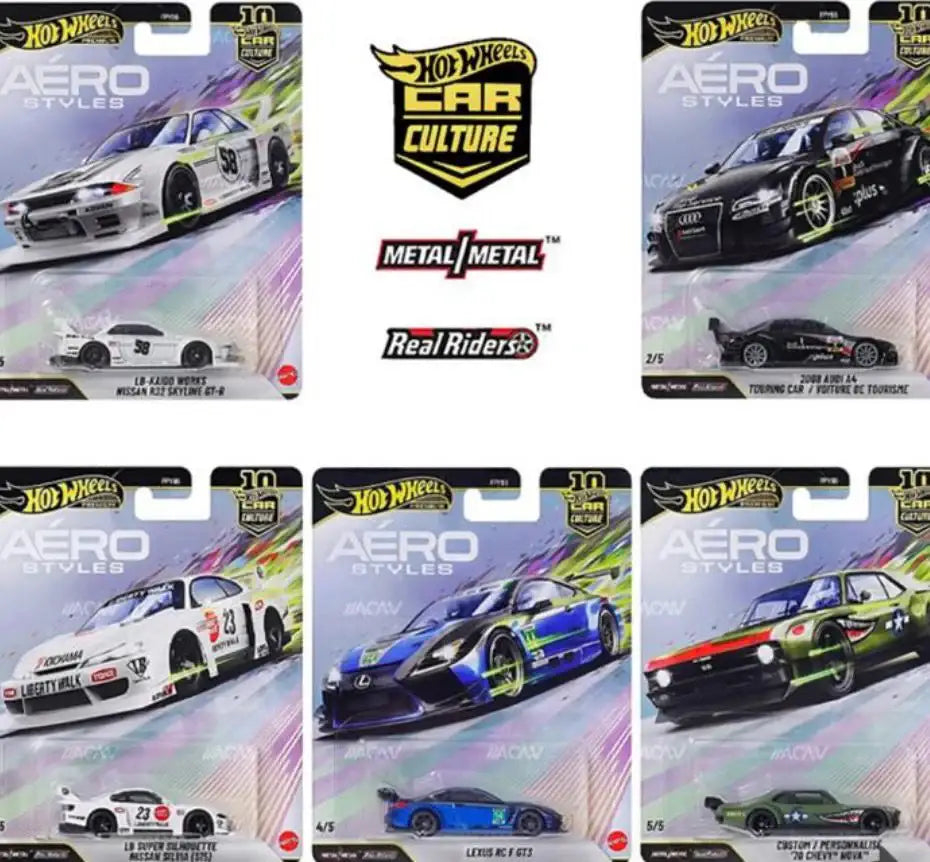 Hot Wheels Aero Styles Set/Case Premium Car Culture Hotwheels LB-Kaido Works Nissan Skyline GT-R R32