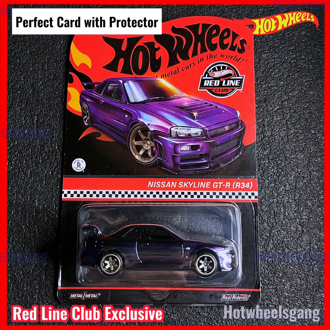 Hot Wheels Nissan Skyline GT-R R34 RLC Chameleon Purple R34 Hotwheels Nissan Skyline GTR R34 Blue &