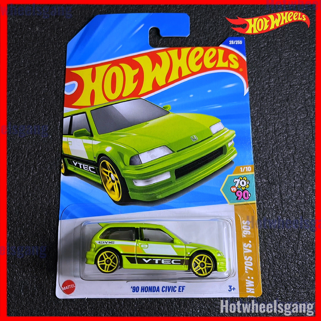 Hotwheels Honda Civic EF Green 2025 JDM Honda VTEC Hotwheels Honda Diecast Model Car Toy Civic Type