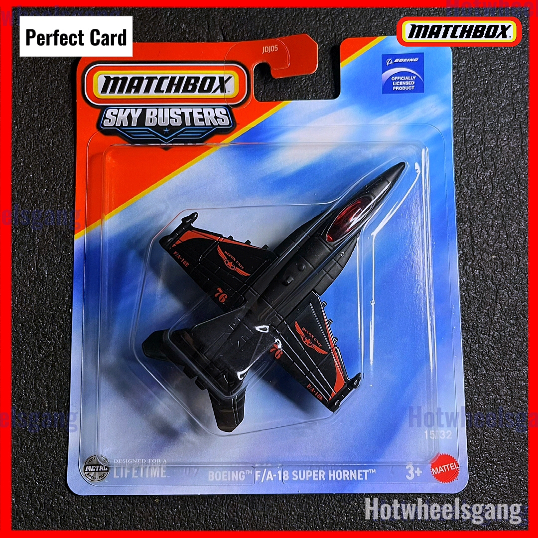 Matchbox Boeing F/A-18 Super Hornet Black Skybusters 2025 Matchbox Boeing FA 18 Topgun Jet Hitam Die