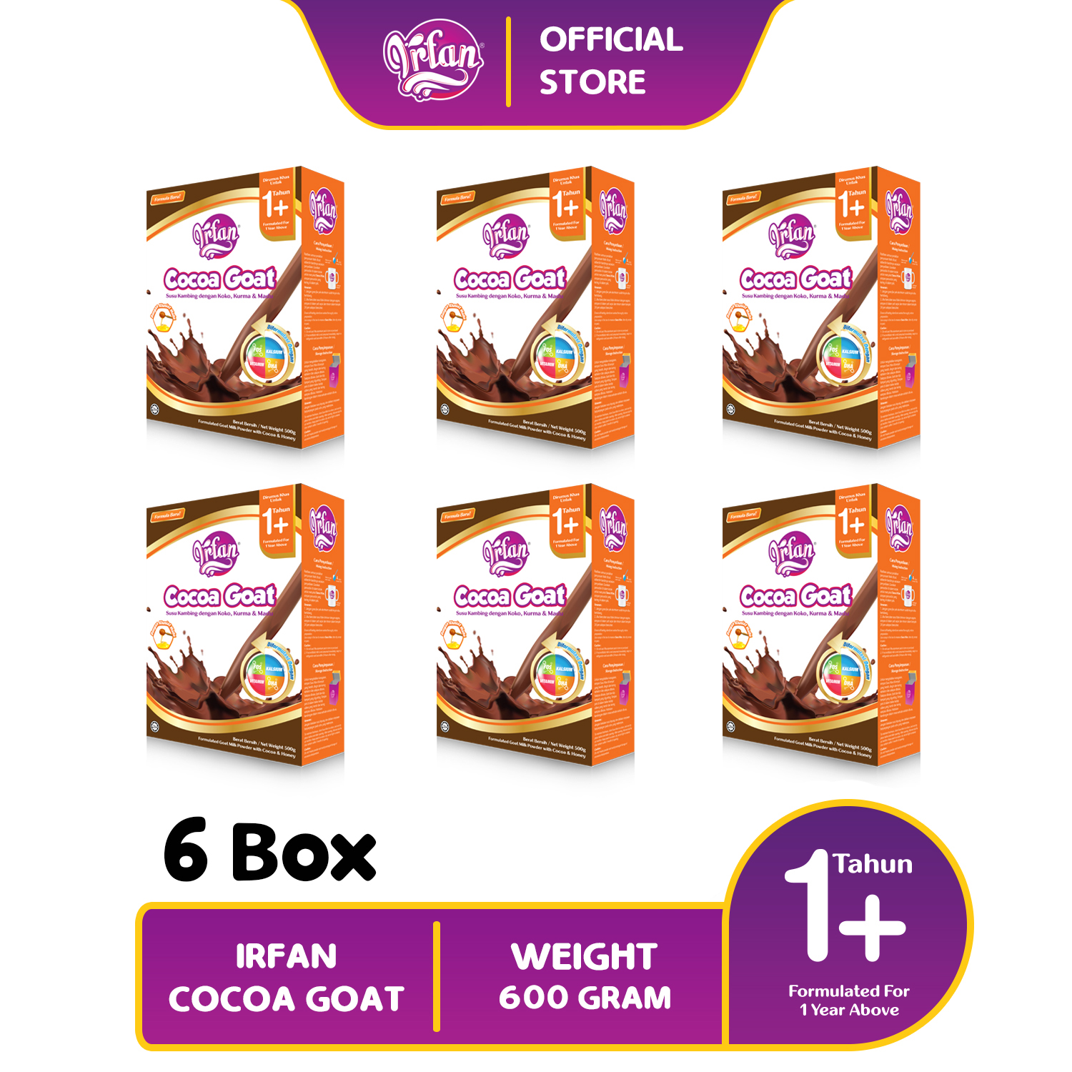 [6 KOTAK] IRFAN COCOA GOAT / SUSU KAMBING KOKO MADU ARABIC GUM / SUSU IRFAN / SUSU FORMULA