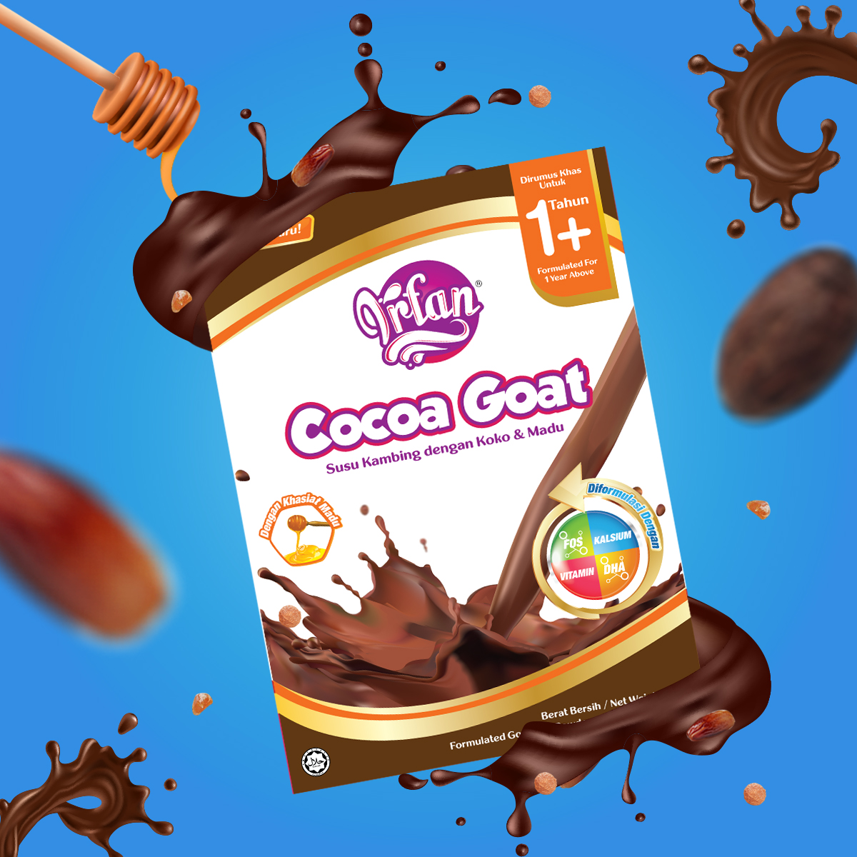 SUSU KAMBING KOKO IRFAN CAMPURAN KURMA, MADU, KISMIS, ARABIC GUM