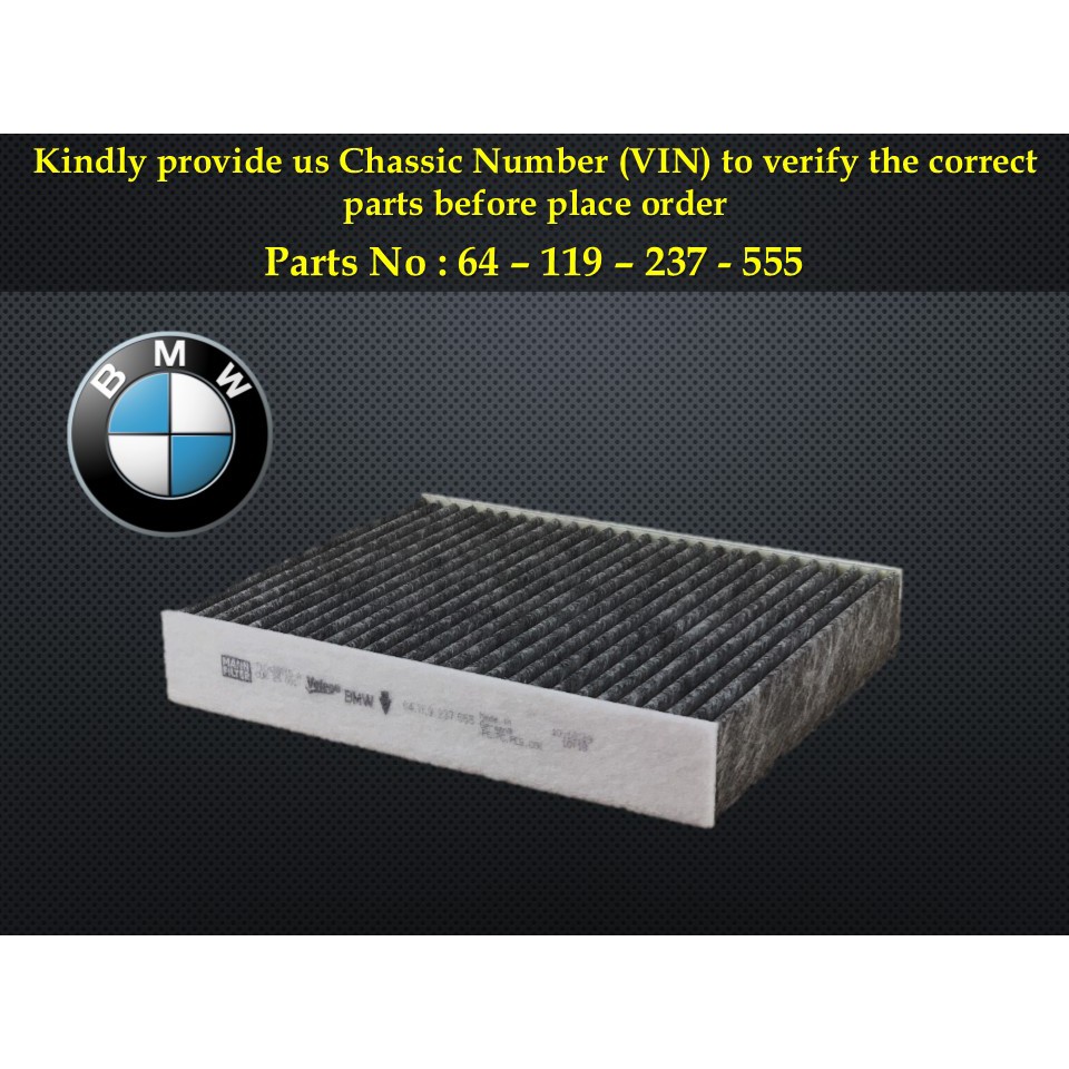 BMW - F22 F30 F80 M3 F82 M4 F87 M2 N20 N47 B46 S55 N55 B48 B58 Aircond Filter Cabin Air Filter 64-11