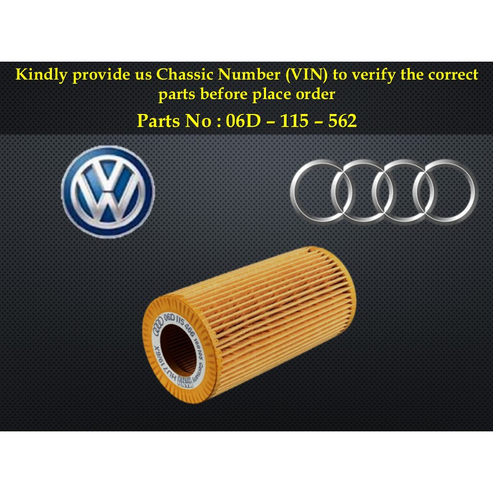 Audi - TT A4 A6 TTS / Volkswagen - Golf-GTI MK5 MK6 Passat 2.0L Oil Filter 06D-115-562