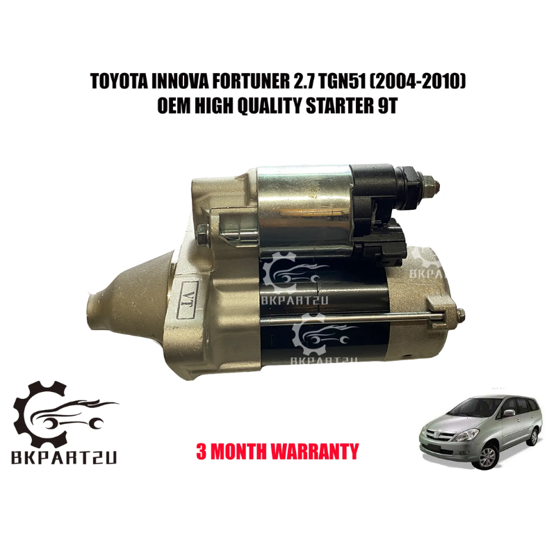 TOYOTA INNOVA FORTUNER 2.7 TGN51 (2004-2010) STARTER MOTOR RECON 9T 3 MONTH WARRANTY
