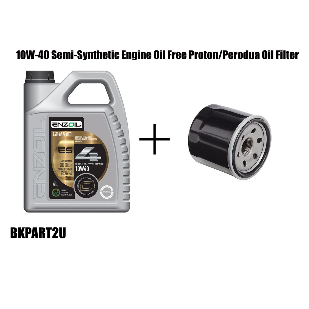 10W-40 Enzoil Semi-Synthetic API SN 10W-40 Car Engine Oil-4 litres Free mileage sticker 10w40 10000K