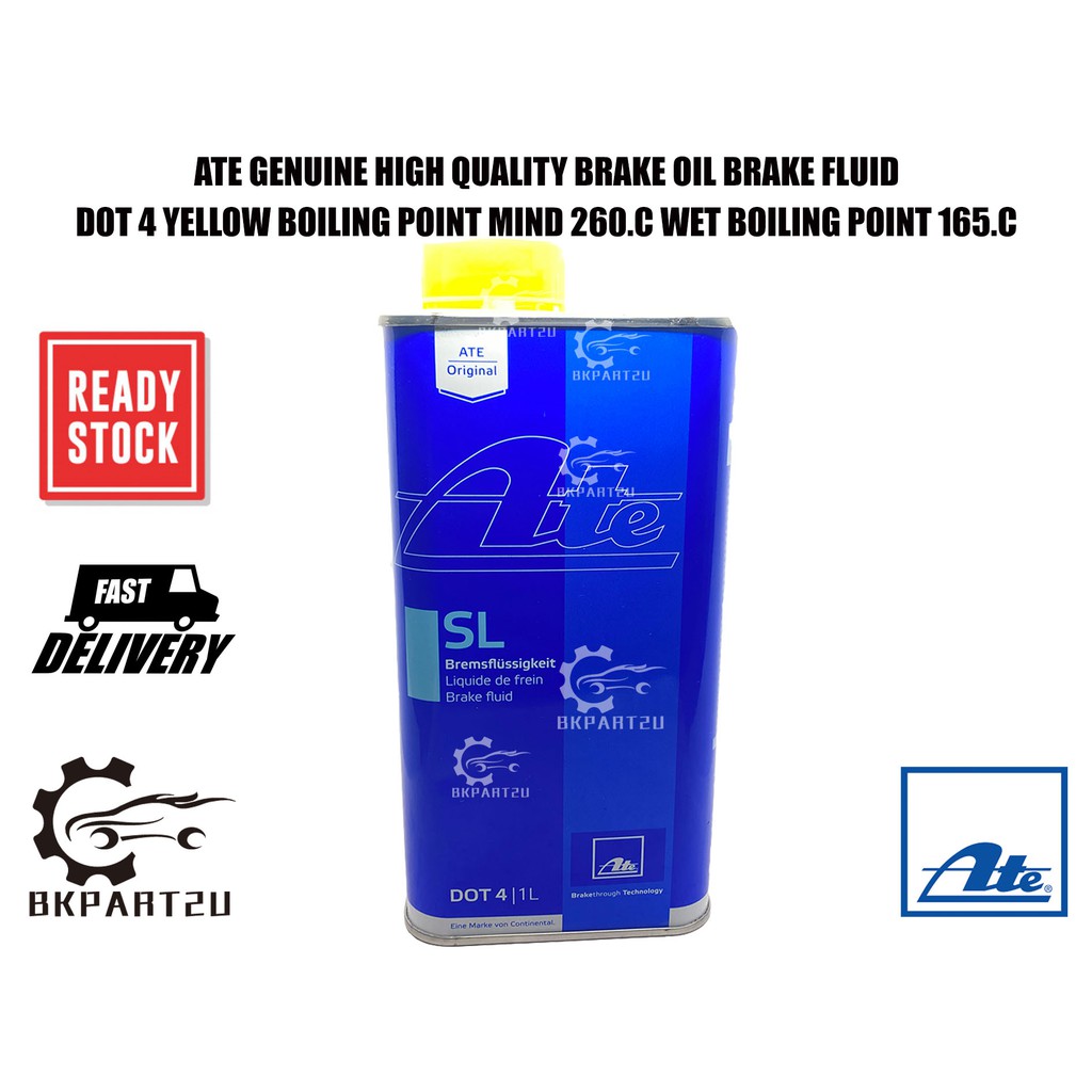 ATE GENUINE BRAKE OIL BRAKE FLUID MINYAK BRAKE DOT 4 1L YELLOW KUNING BOILING POINT MIND 260.C WET B