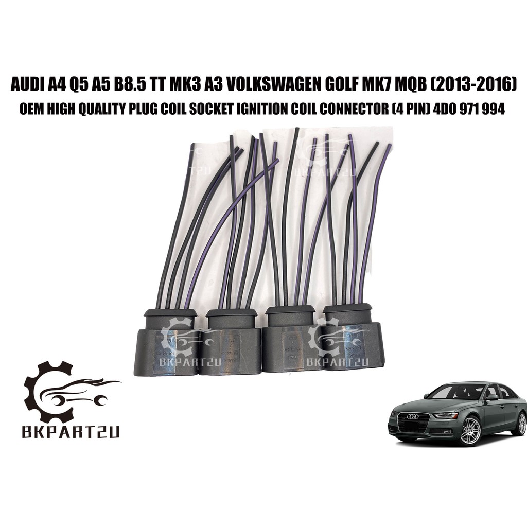 Volkswagen Golf MK7 MQB Audi A4 Q5 A5 B8.5 TT A3 (2013-2016) Plug Coil Socket Ignition Coil Connecto
