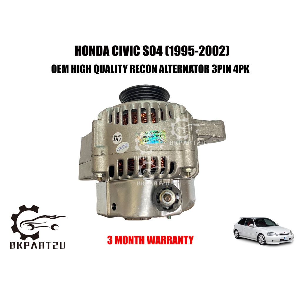 HONDA CIVIC SO4 D15B B16A (1995-2002) ALTERNATOR  MADE BY OEM RECON 3 MONTH WARRANTY