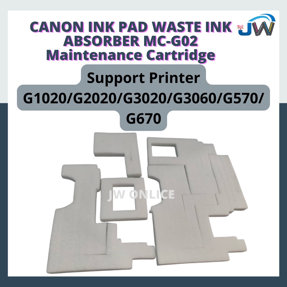 CANON WASTE INK PAD ABSORBER For G1000 G2000 G3000 G2010 G3010 G4010 / MC-G02 G2020 G3020 60  Mainte