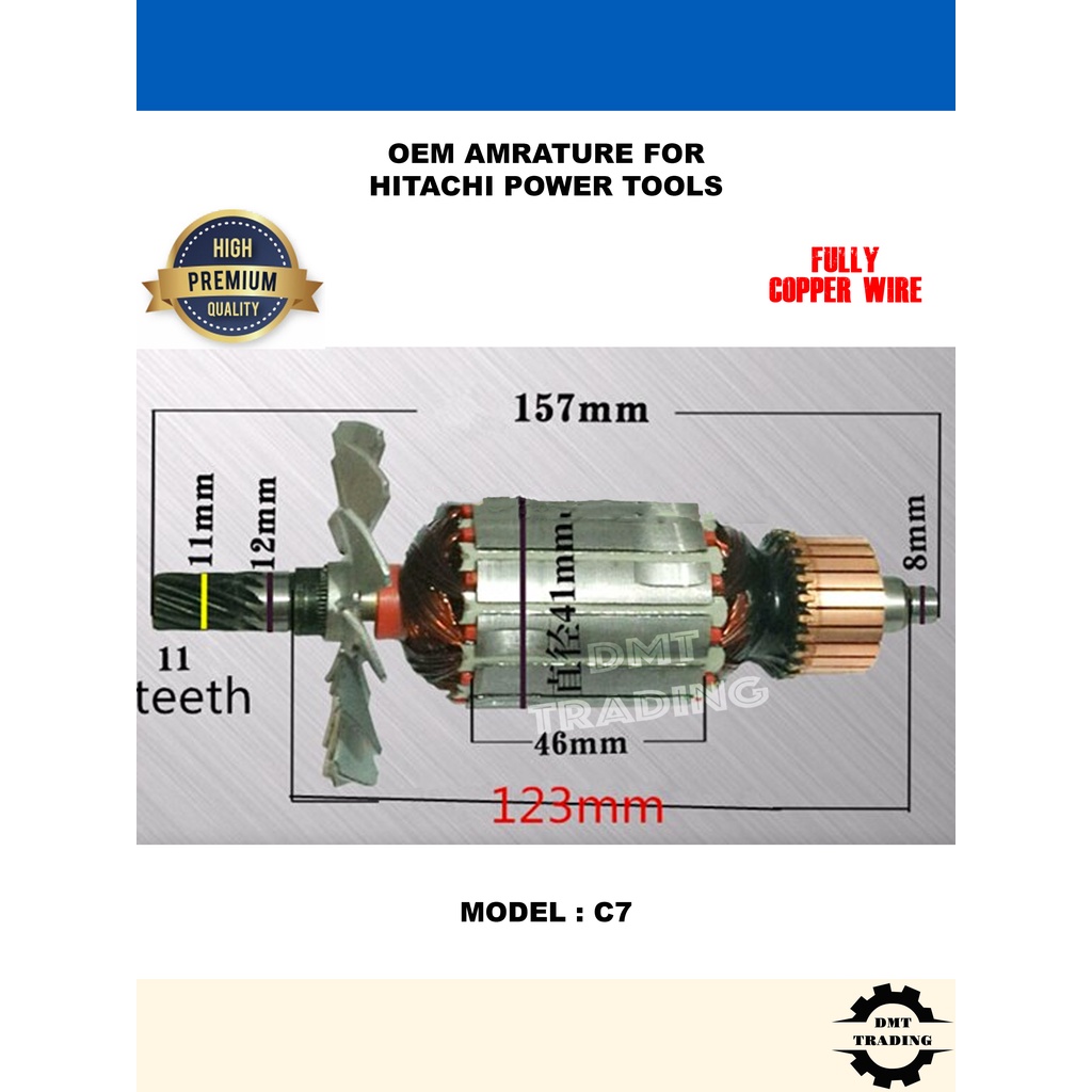 OEM Hitachi/ Hikoki Armature Spare Part for Power Tools PDA100D/G18SE2/G18SE3/C7/C9/H41/PH65A/CC14SE