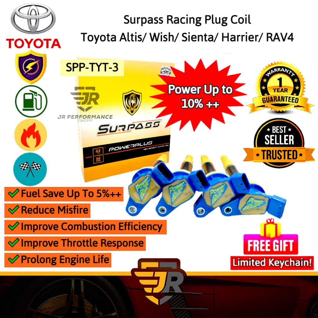 Surpass Power Plus Ignition Plug Coil Altis Wish Sienta Harrier Rav4 2ZR-FE 2ZR-FXE 3ZR-FAE Car Engi