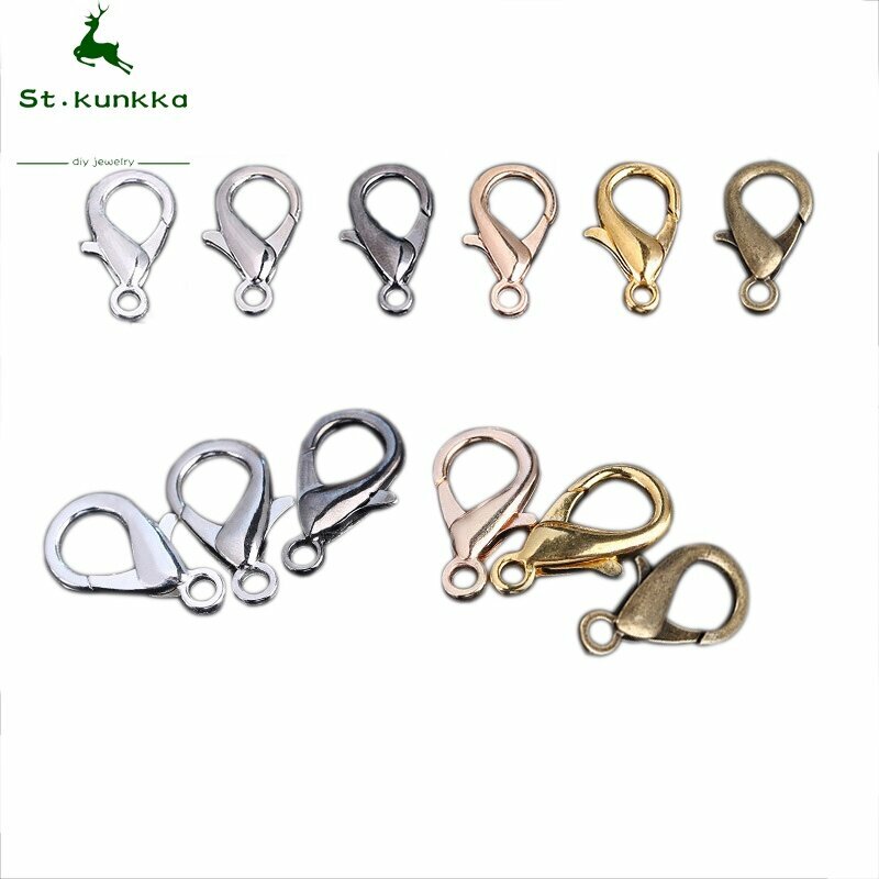 975pcs/pack Silver Gold Metal Lobster Clasp