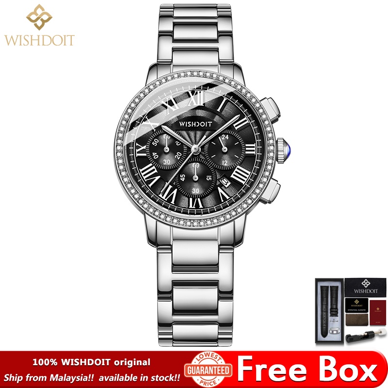 [Malaysia Stock] WISHDOIT Jam Tangan Wanita/Perempuan Original Waterproof Women's Watch Stainless St
