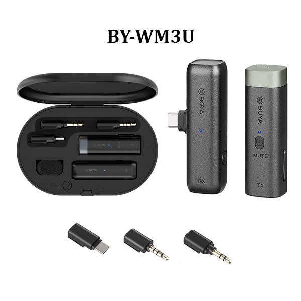 READY STOCK BOYA BY-WM3D Digital True-Wireless Microphone System for iOS Device Camera Smartphone (2