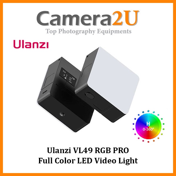READY STOCK Ulanzi VL49 RGB PRO Full Color LED Video Light 2500K-9000K Camera Light Honeycomb Diffus