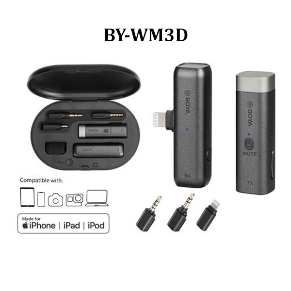READY STOCK Boya BY-WM3 Wireless Microphone System 2.4Ghz BY-WM3U / BY-WM3D for Android & iOS iphone