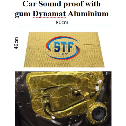 Car Sound Proof With White Gum Dynamat Aluminium Gold Colour Mat Tape/ Heat Mat Speaker Audio Gum Pu
