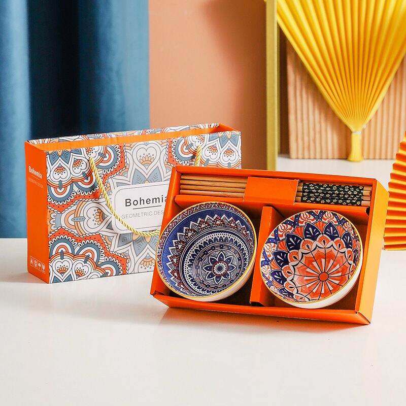 DW Bohemian Style Rice Bowl Porcelain Bowl Soup Ceramic Mangkuk Nasi Sup Nordic Doorgift Wedding Gif