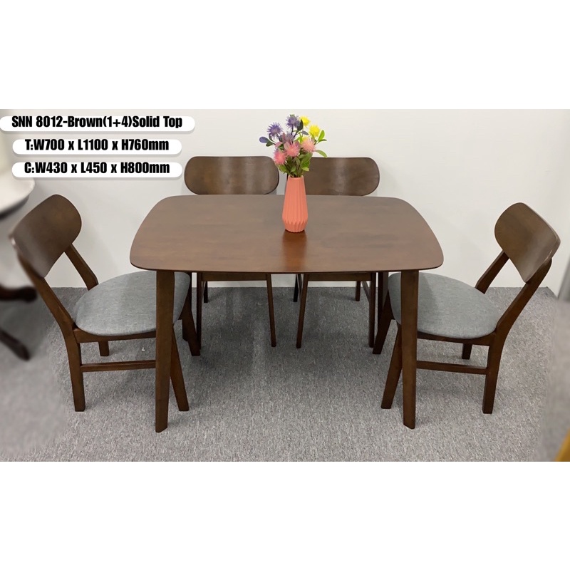 Ready Stock EWJ 8012 Dining Set 1+4 / Meja Makan 4 Orang