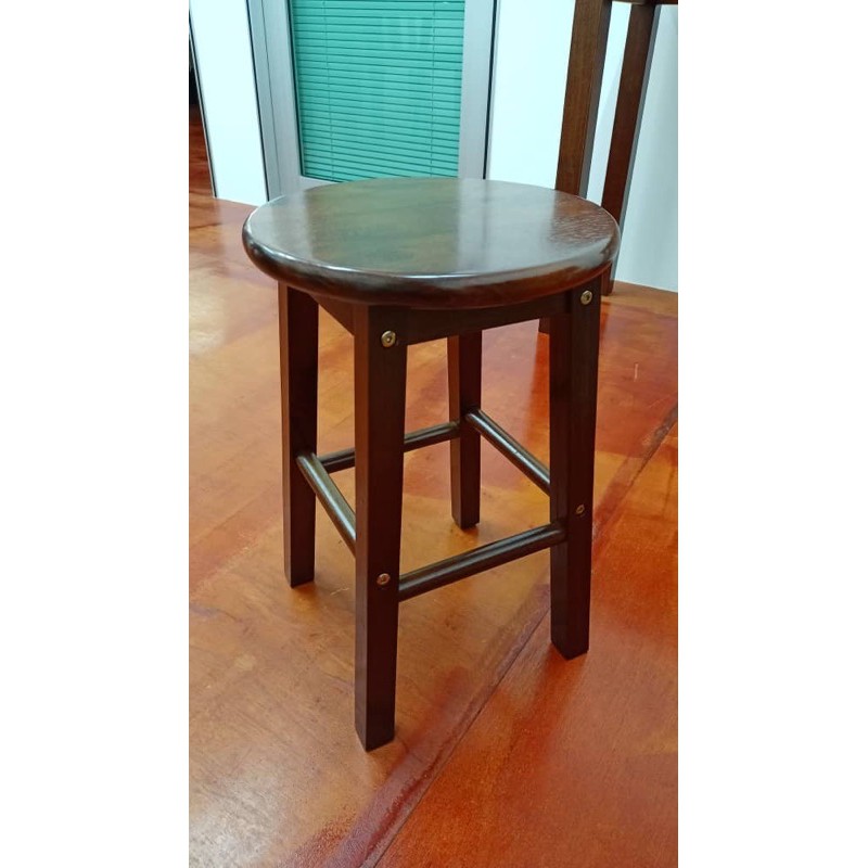 Ready Stock EWJ 18” Stool Solid Wood/Black/Round & square