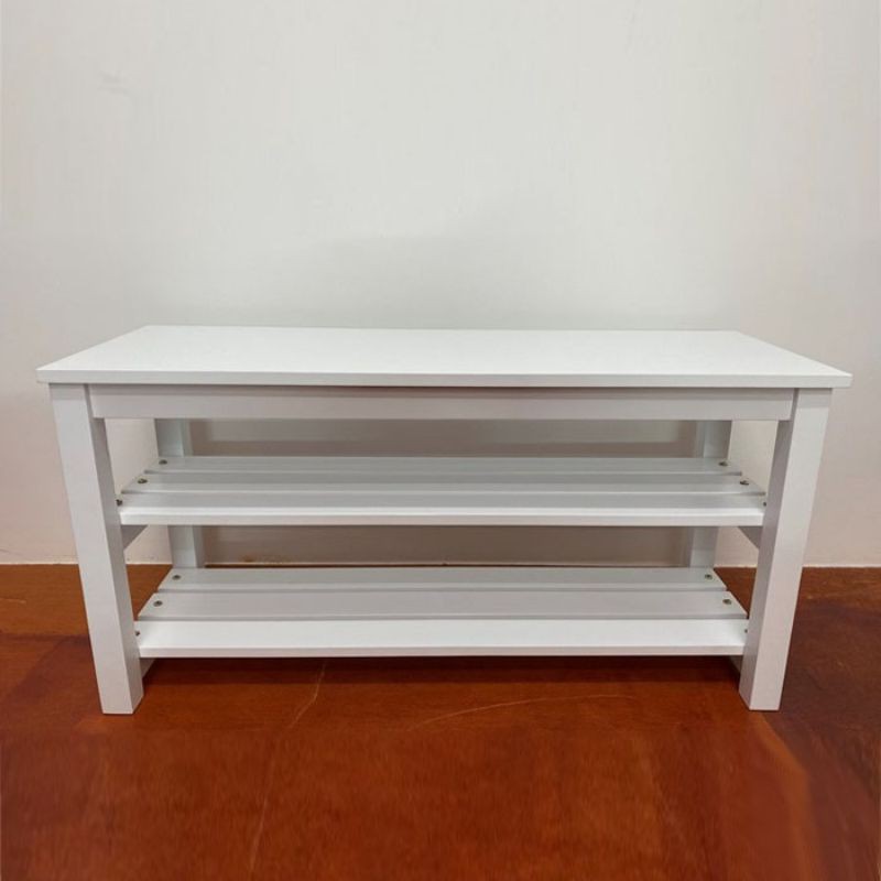 Ready Stock⏭️EWJ 4666 Shoe Bench /Half Solid/Black&White