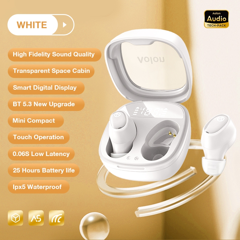Aolon V52 TWS Wireless Earphone Bluetooth 5.3 Headphone Smart Display Rapid Charge 50H Long Battery 