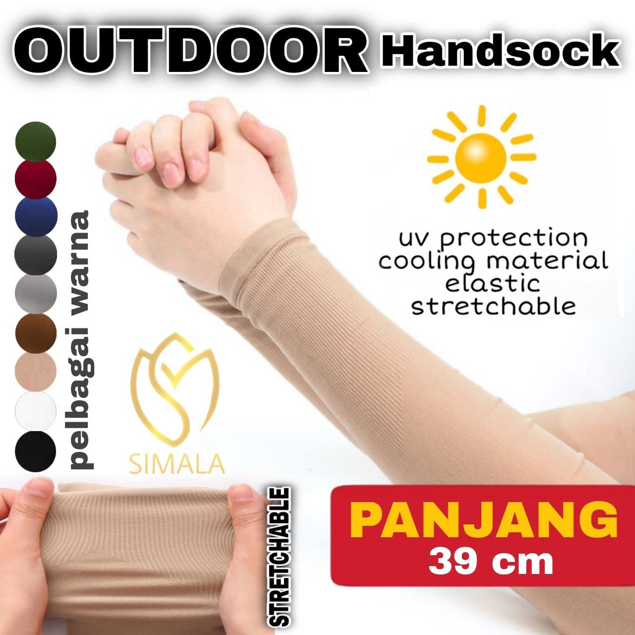 (OUTDOOR) HS7429 Handsock UV PROTECTION COOLING for outdoor SARUNG TANGAN STRETCHABLE muslimah hijab