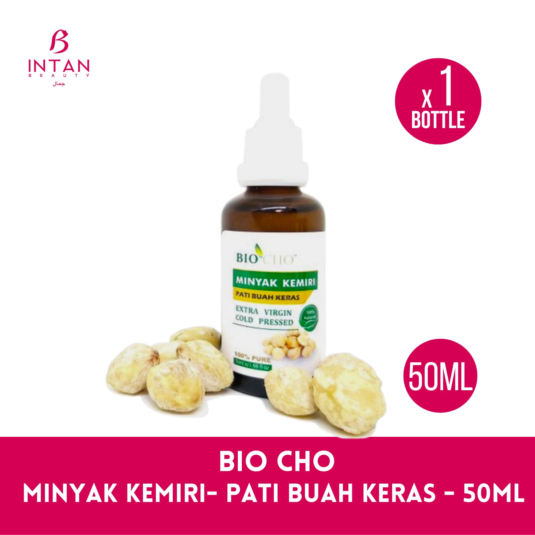 BIO CHO Minyak Kemiri 30ml /50ml (minyak rambut lelak, serum rambut gugur, Minyak Buah Keras)