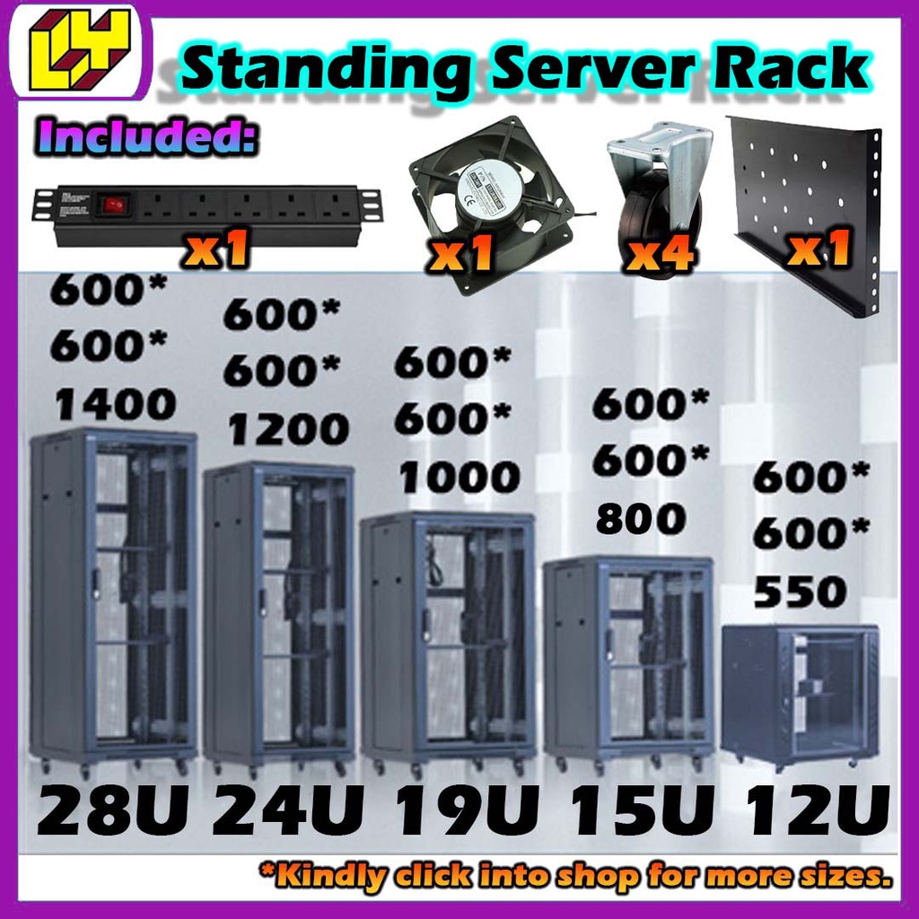 28U 600*600*1400 Standing Network Cabinet Server Rack with Wheel Sound Proof Fire Proof Fan Ventilat