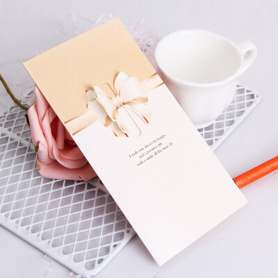 3D Bowknot Greeting Cards Best Wishes Folding Type Papercard Birthday Party Wedding Invitations Card