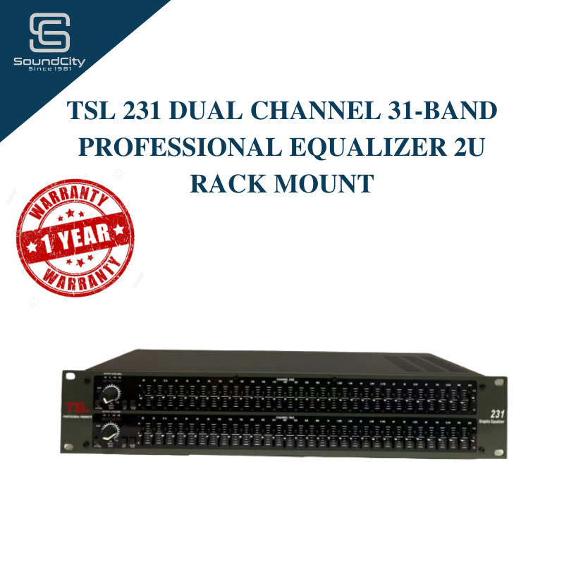 TSL 231 Dual Channel 31-Band Professional Equalizer 2U Rack Mount