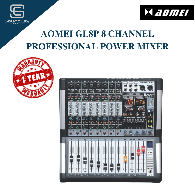 AOMEI GL8P 8 Channel Professional Power Mixer
